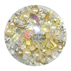 Decor pentru unghii cu Cristale 3D mixt CMX07 Albe 